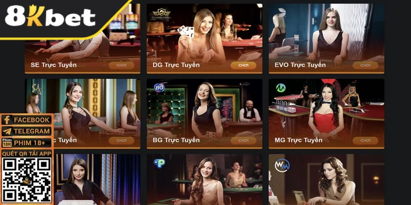 Giới thiệu tổng quan về sảnh casino 8KBET